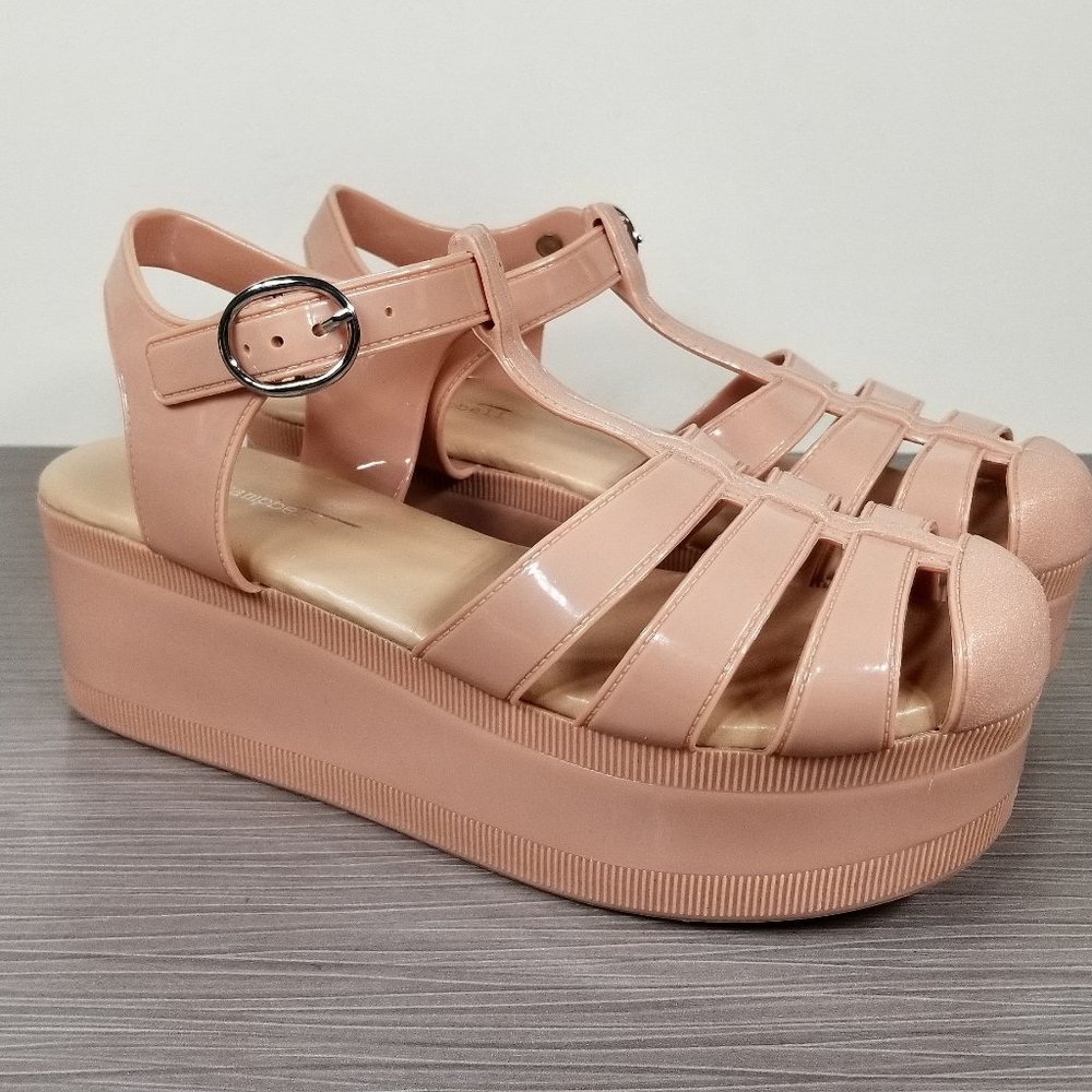 Jeffrey Campbell Candied Platform Sandals, Nude, Womens Size 6 M / 37